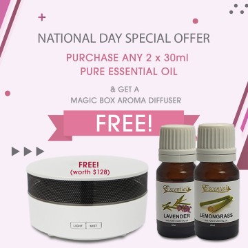 FREE Magic Box Aroma Diffuser with every 2x30ml Pure Essential Oil Purchase