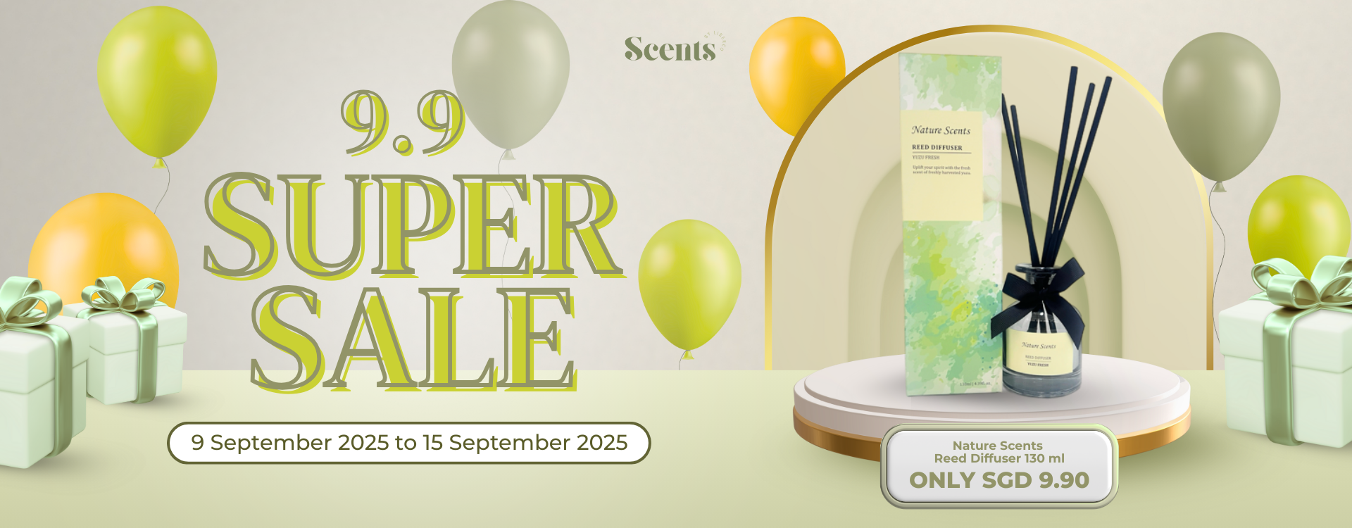 [DESIGN-WEB BANNER #R2] 9.9 Promo Nature Scents Reed Diffuser